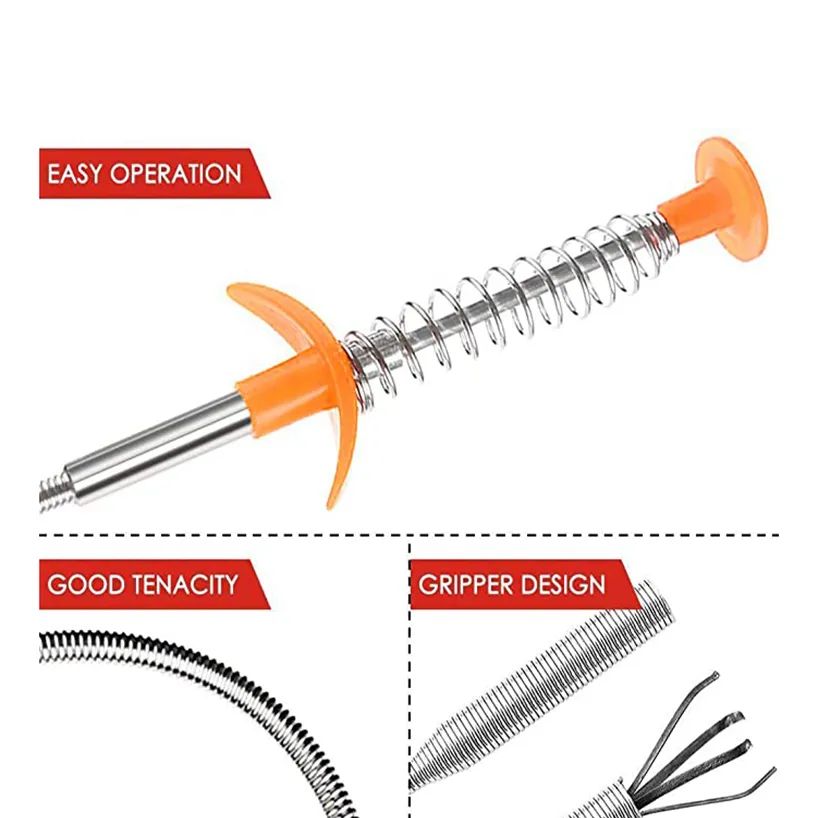60cm Bendable Drain Clog Dredge Tools Water Sink Cleaning Hook